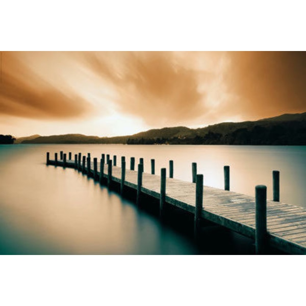 Wooden Landing Jetty - Brygga i solsken Multicolor
