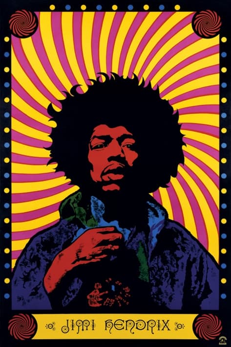 Stor poster - Jimi Hendrix – Psychedelic multifärg