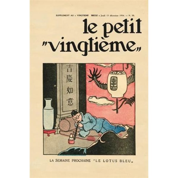 Poster - Le Petit Vingtième: Den Blå Lotus ''Tintin med opium'' Multicolor