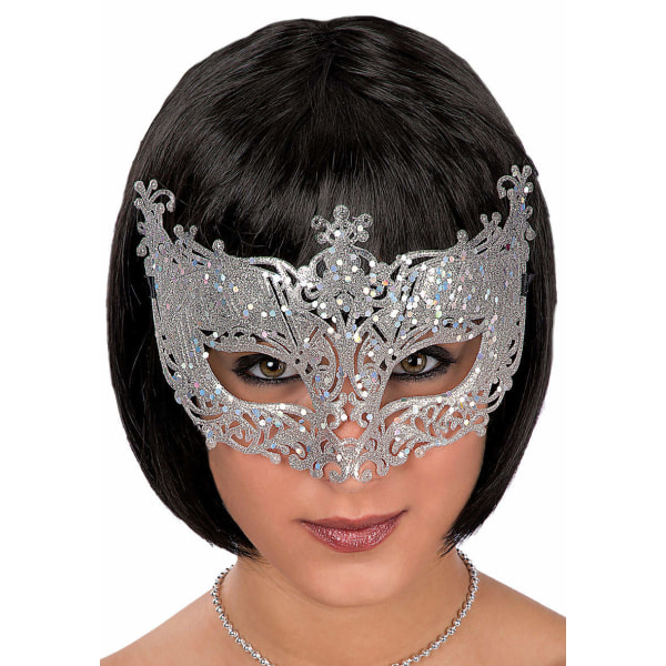 Ansiktsmask - Mask in silver with glitter multifärg