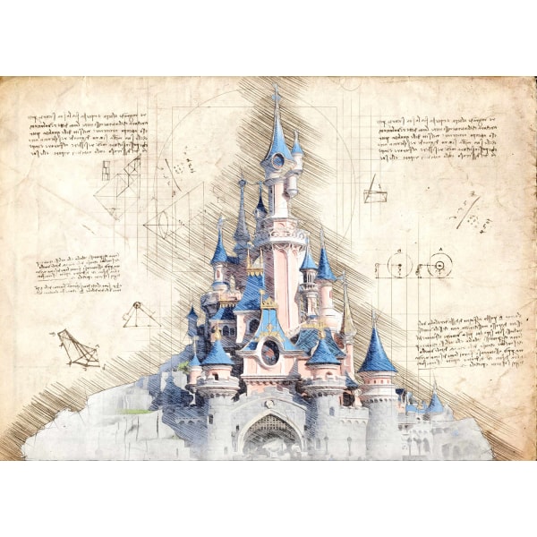 A3 Print - Disney Castle Paris multifärg