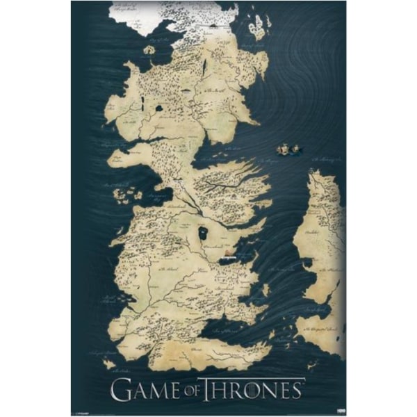 Game of Thrones - Map of Westeros and Essos multifärg