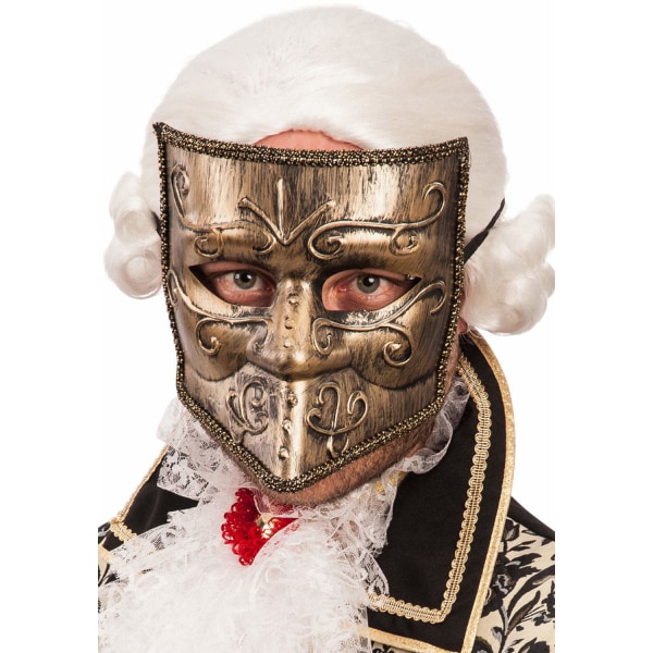 Ansiktsmask - Venetian golden bautta mask multifärg