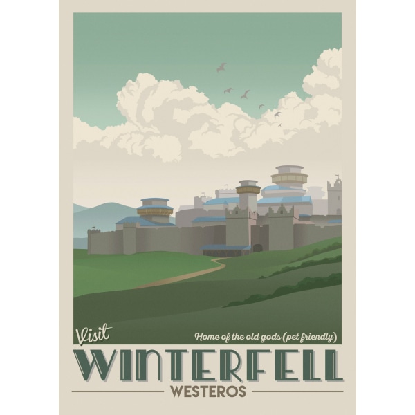 A3 Print - Game Of Thrones - Besøg Winterfell Multicolor