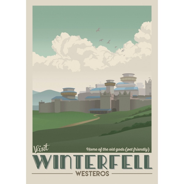 A3 Print - Game Of Thrones - Visit Winterfell Multicolor