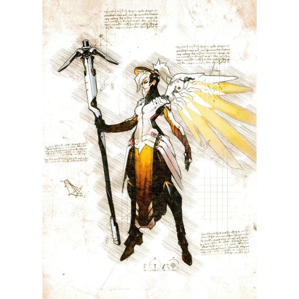 A3 Print - Overwatch artwork - Mercy multifärg