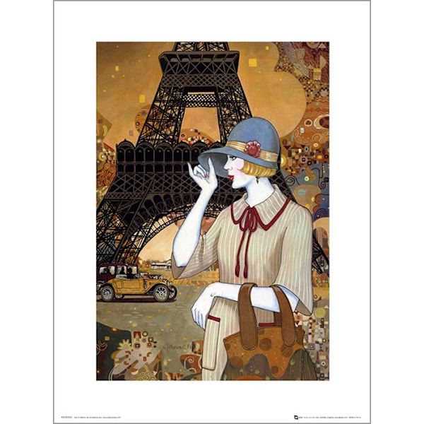 Exklusivt Art Print - Helena Lam - Paris adventure Multicolor