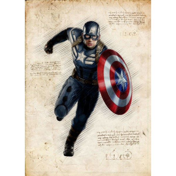 A3 Print - Captain America Multicolor