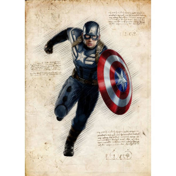 A3 Print - Captain America multifärg