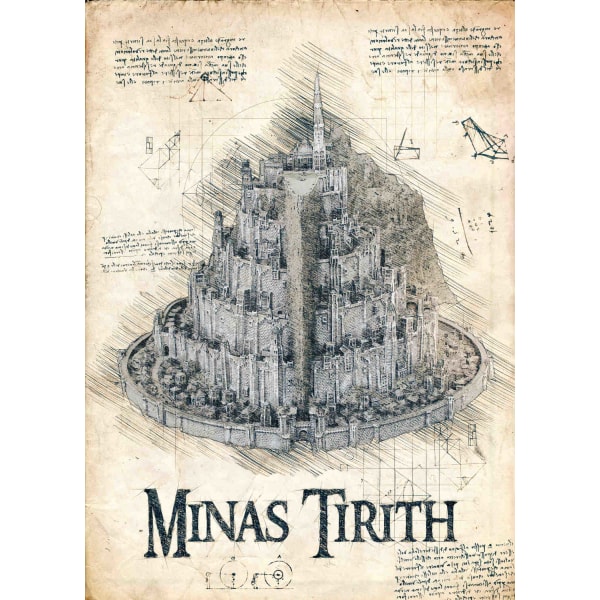 A3 Print - Lord of the rings - Minas Tirith Multicolor