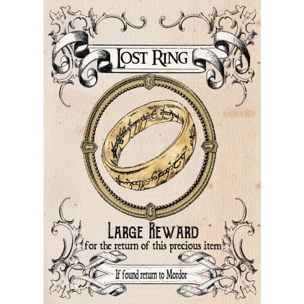 A3 Print - Lord of the rings - Lost Ring, Large Reward Multicolor