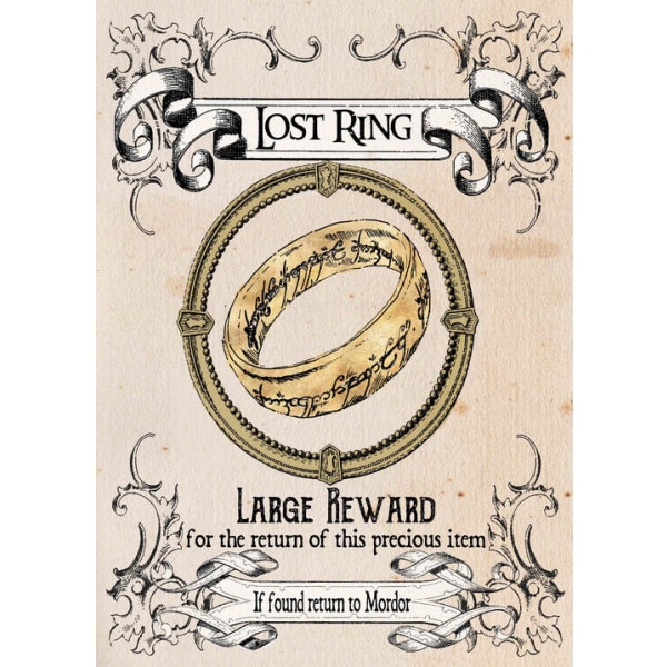 A3 Print - Ringenes Herre - Lost Ring, Stor Belønning Multicolor