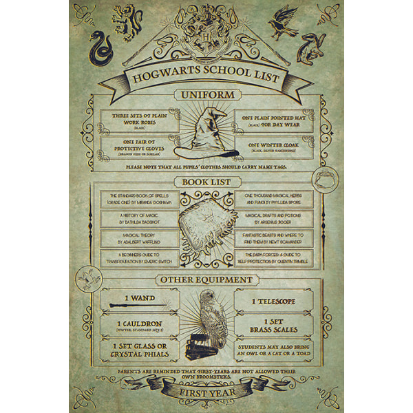 Harry Potter - Hogwarts School List Multicolor