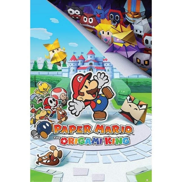 NINTENDO - SUPER MARIO THE ORIGAMI KING - POSTER Multicolor