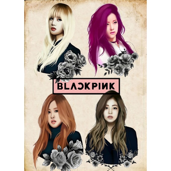 A3 Print - K Pop - Black Pink 2 multifärg