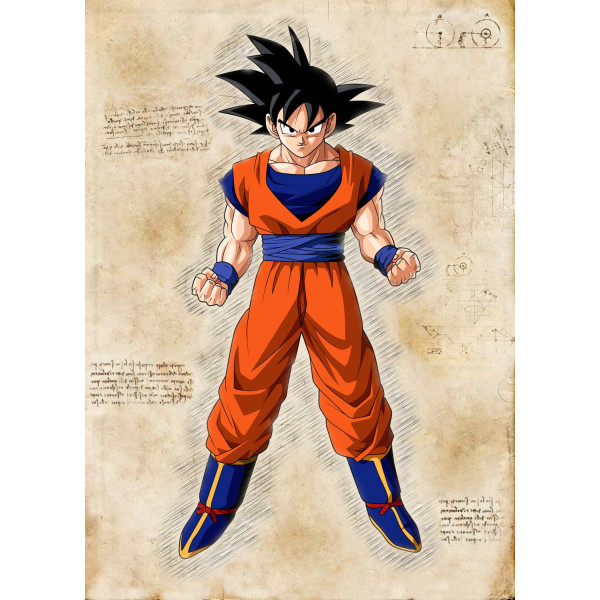 A3-printti - Dragon Ball Z - Son Goku Multicolor