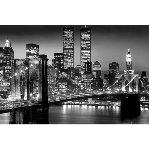 New York - Manhattan sort og hvid Multicolor