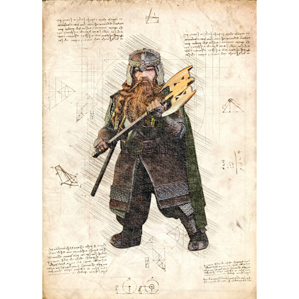 A3 Print - Lord of the rings - Gimli multifärg