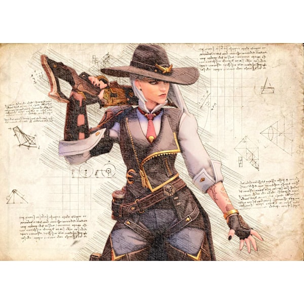 A3 Print - Overwatch artwork - Ashe multifärg