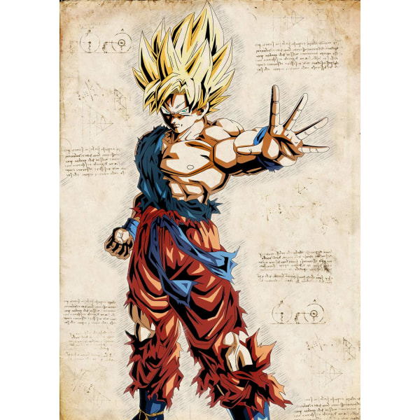 A3-printti - Dragon Ball Z - Son Goku Multicolor