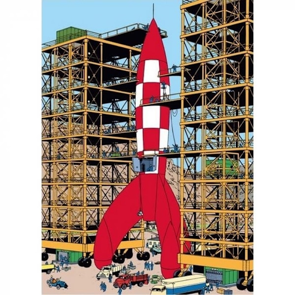 Tintin - Plastficka A4 - Raket inför avfyrning Multicolor
