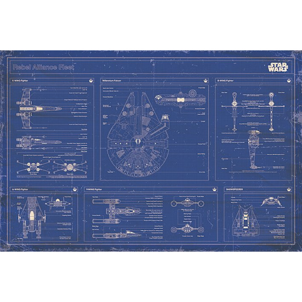 Star Wars - Rebel alliance fleet blueprint multifärg