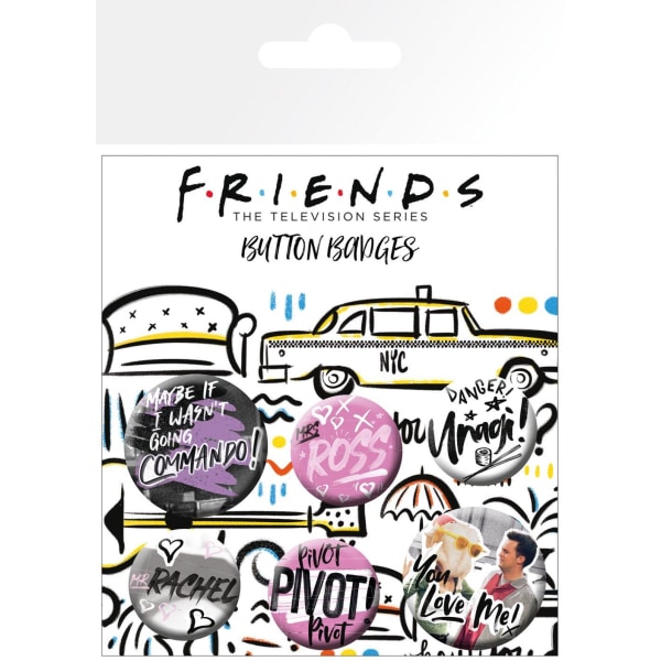 Badge Pack - Friends - Doodle multifärg