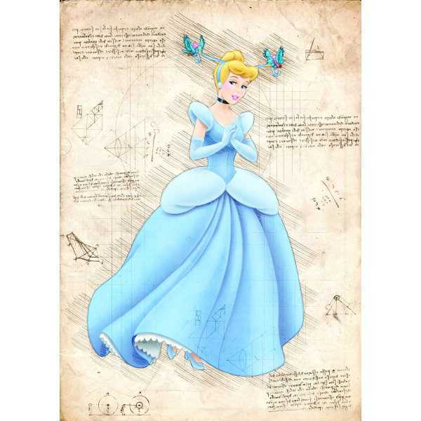 A3 Print - Disney - Cinderella - Askungen Multicolor