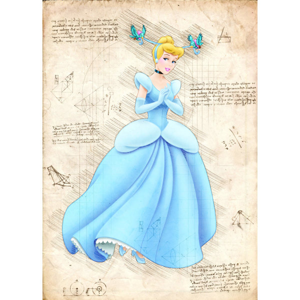 A3 Print - Disney - Cinderella - Askungen multifärg
