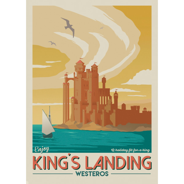 A3 Print - Game Of Thrones - Nauti Kings Landingista Multicolor