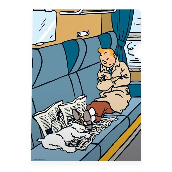 Tintin - Plastficka A4 - Middagslur i tågkupen - Den Svarta Ön multifärg