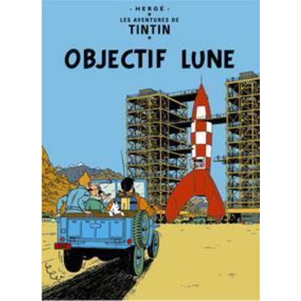 Poster - Tintin Objectif Lune - Månen tur och retur (del 1) multifärg