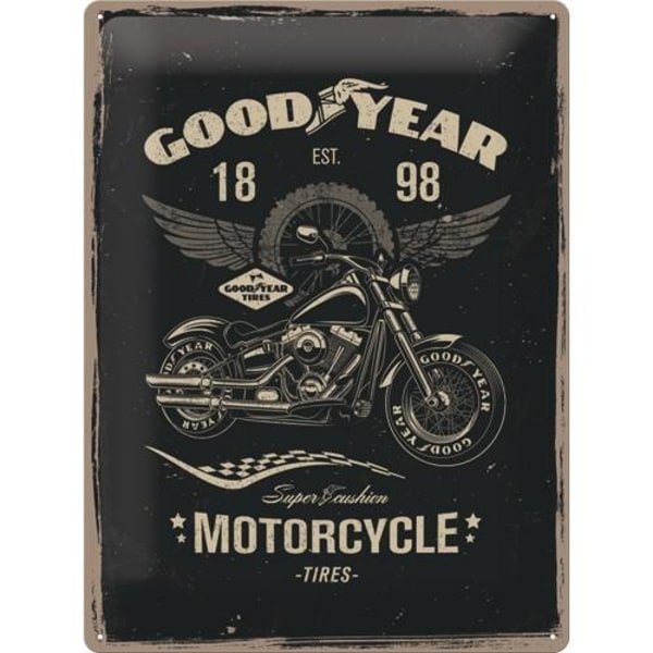 Metallskylt 30Ã—40 cm Best Garage, GoodYear motorcycle multifärg
