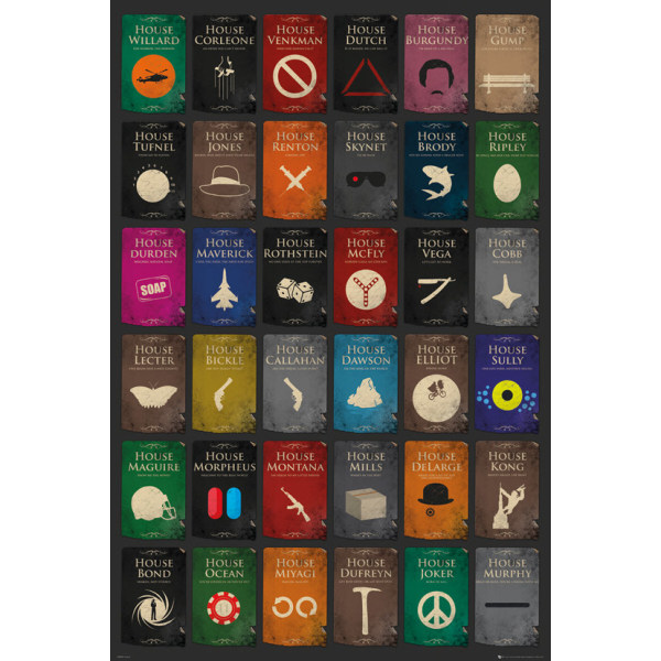 Movie Quiz - Houses - Filmcitat Multicolor