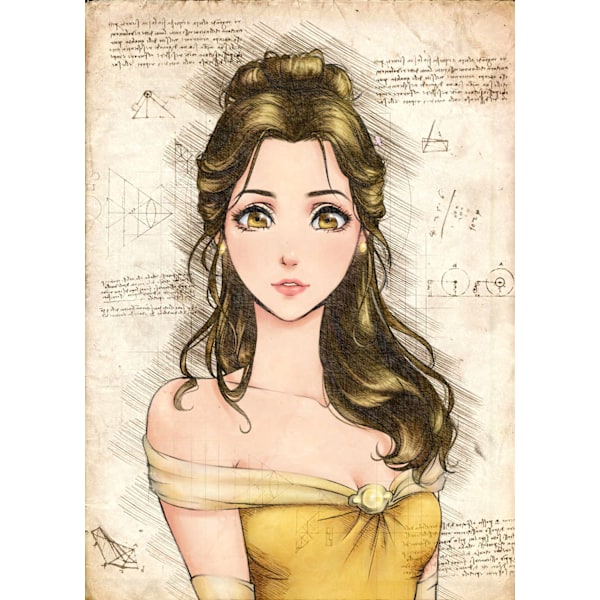 A3 Print - Disney - Beauty and the beast - Belle multifärg