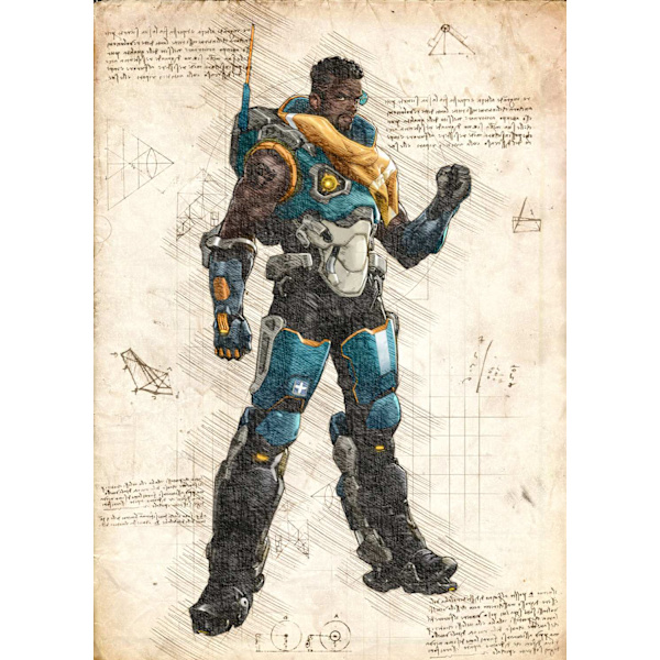 A3 Print - Overwatch artwork - Baptiste multifärg