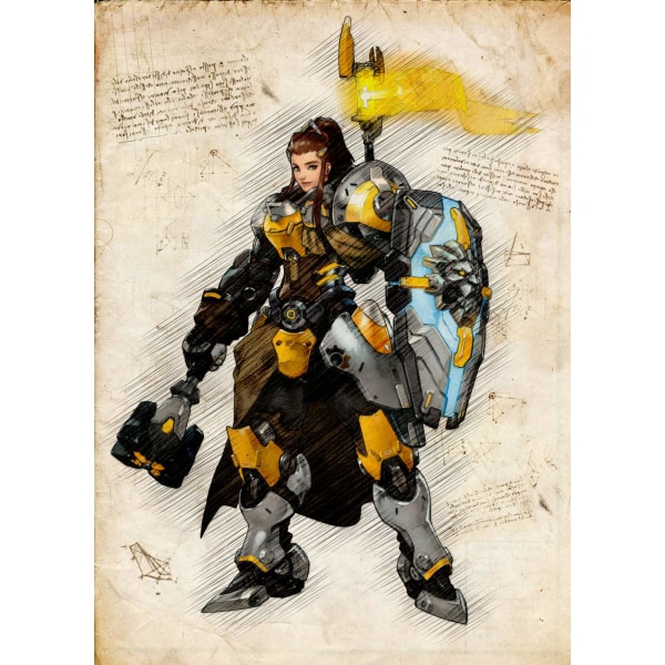 A3 Print - Overwatch artwork - Brigitte Multicolor
