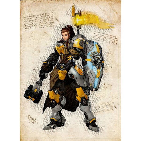 A3 Print - Overwatch artwork - Brigitte multifärg