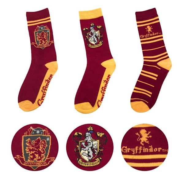 Harry Potter - Strumpor - Gryffindor 3-Pack multifärg one size