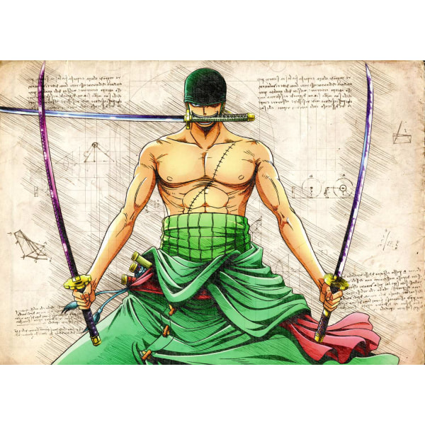 A3 Print - One Piece - Zoro Sitting Multicolor