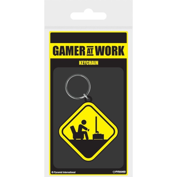 Nyckelring - Gamer At Work (Caution Sign) multifärg