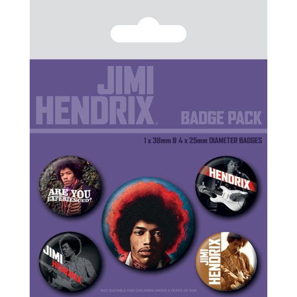 Knappsats - Badge Pack - Jimi Hendrix (Experience) multifärg