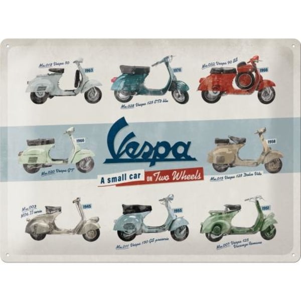 Metallskylt 30Ã—40 cm Vespa Models multifärg