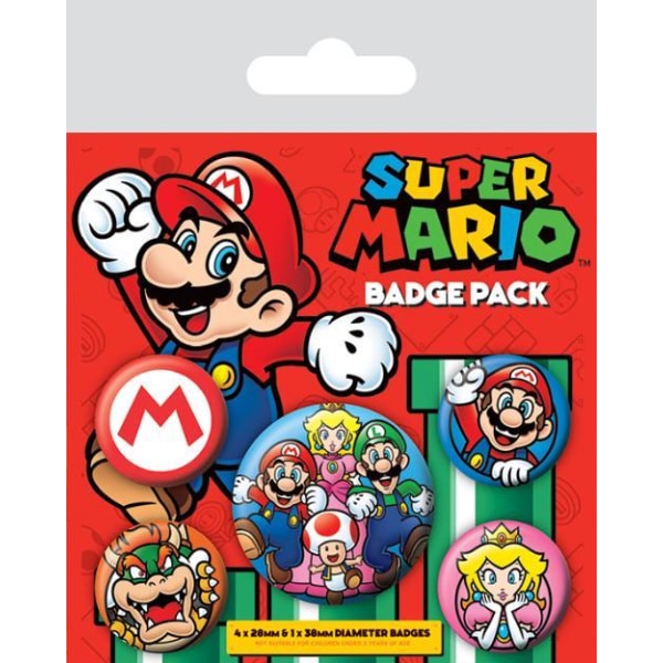 Badge Pack -  Super Mario (Mario) multifärg