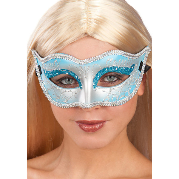 Ansiktsmask - Mask in blue hard PVC with glitter multifärg