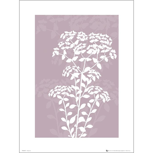 Exklusivt Art Print - Pressed leaf pink - Pressat blad, rosa Multicolor