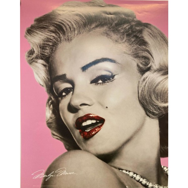 Marilyn Monroe Pink with red Lips Multicolor