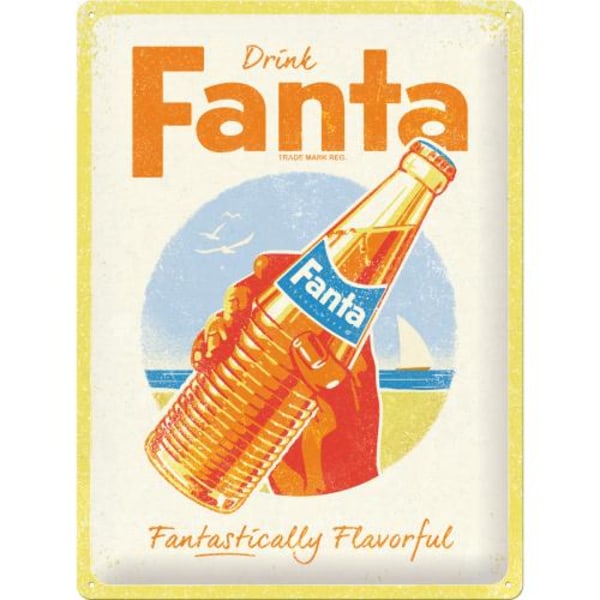 Metallskylt 30Ã—40 cm Fanta - Bottle - Beach Special multifärg