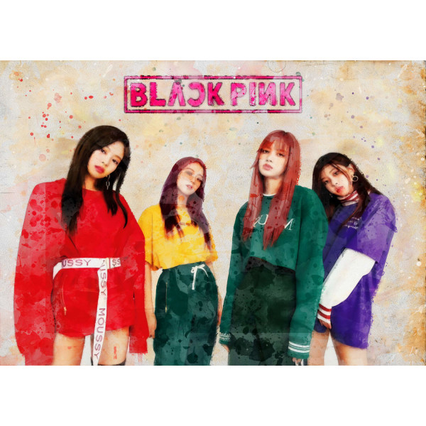 A3 Print - K Pop - Black Pink 4 multifärg