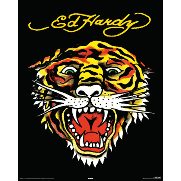 Ed Hardy Poster Tiger Multicolor